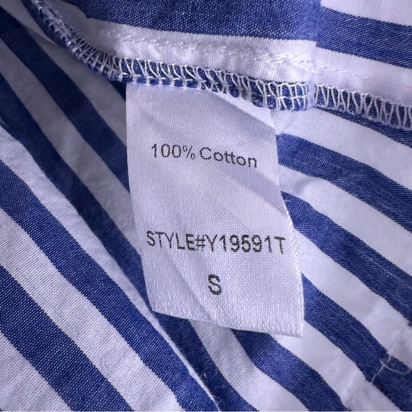 Tuckernuck Pomander Place Blue & White Striped Cotton Poplin Kenzo Dress Size S - Picture 6 of 9